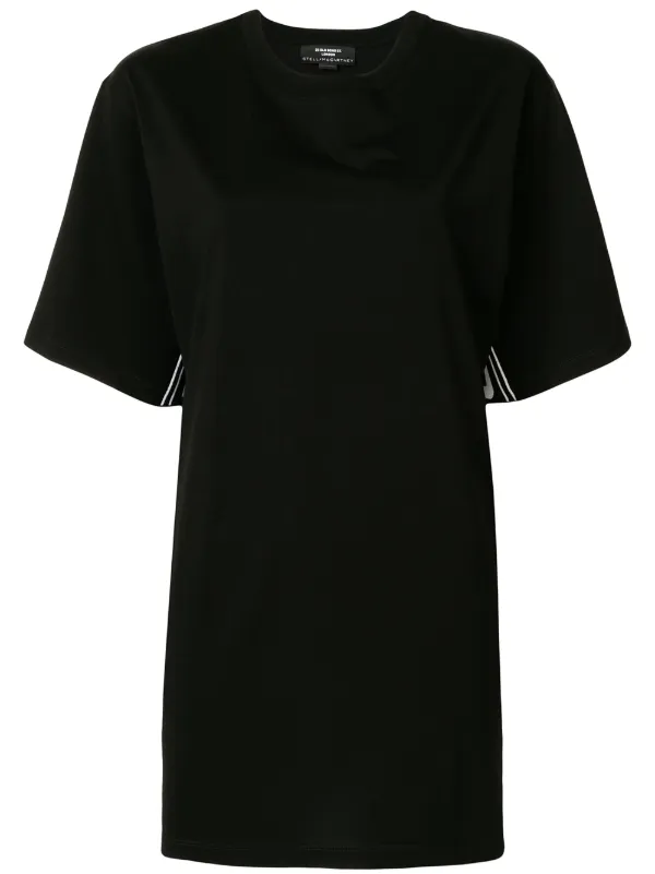Stella McCartney Logo-stripe Oversized T-shirt in Black