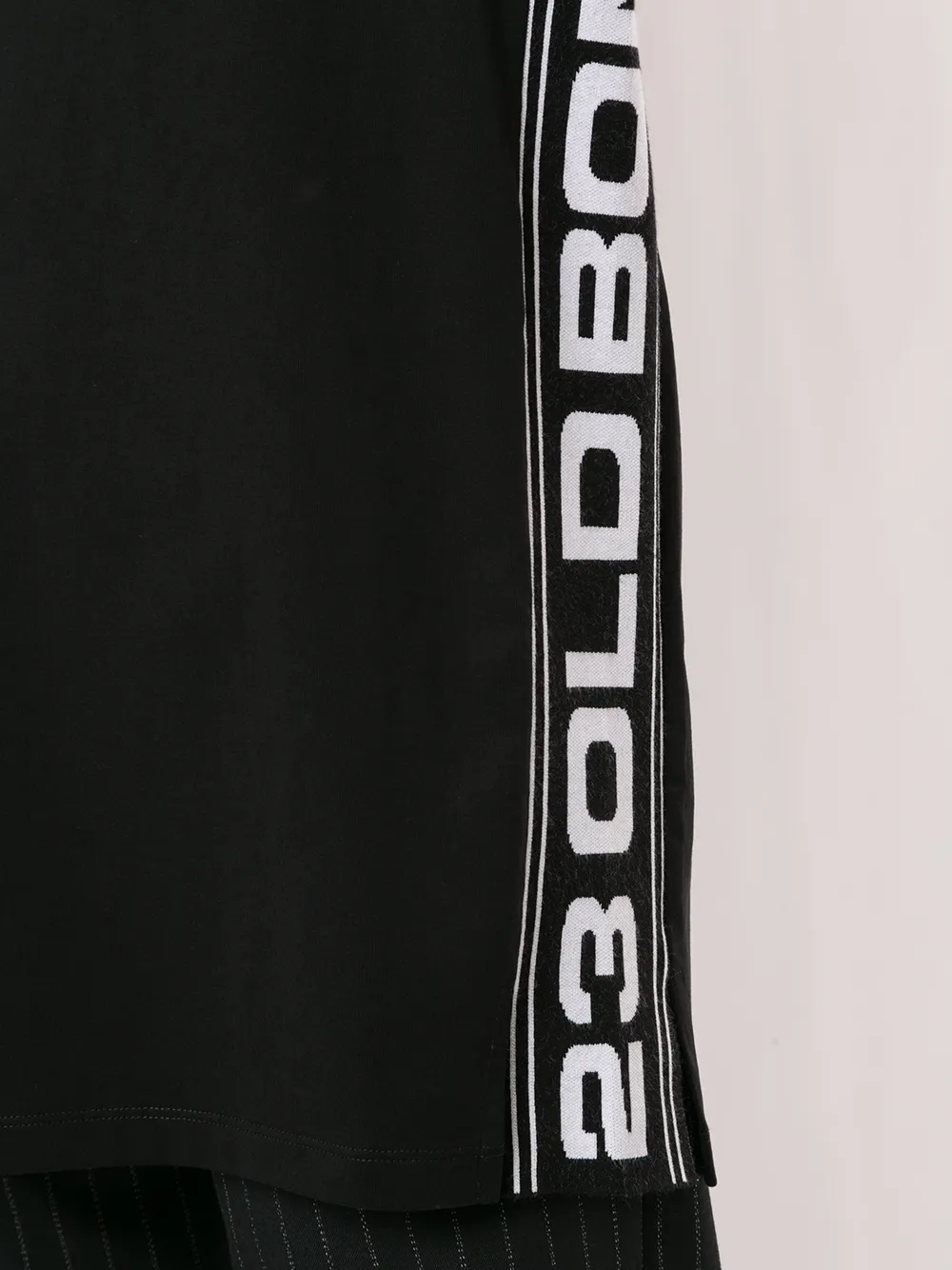 Stella Mccartney Logo-stripe Oversized T-shirt In Black