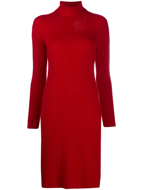 distressed knitted dress