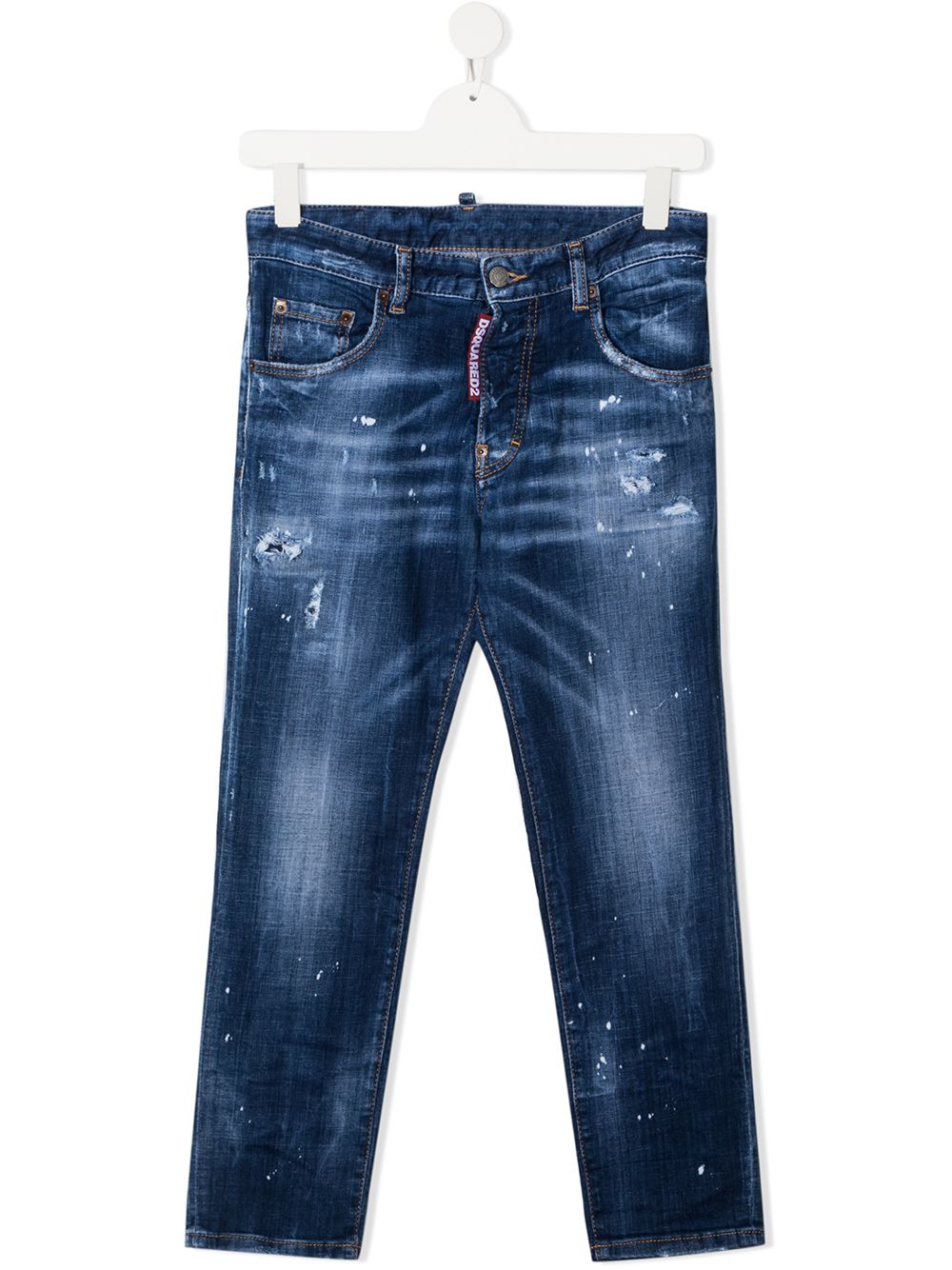 фото Dsquared2 kids logo distressed-effect jeans