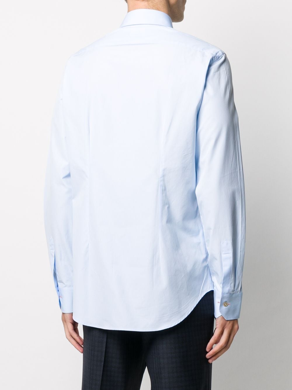 Shop Paul Smith Spread Collar Cotton Shirt In Blue
