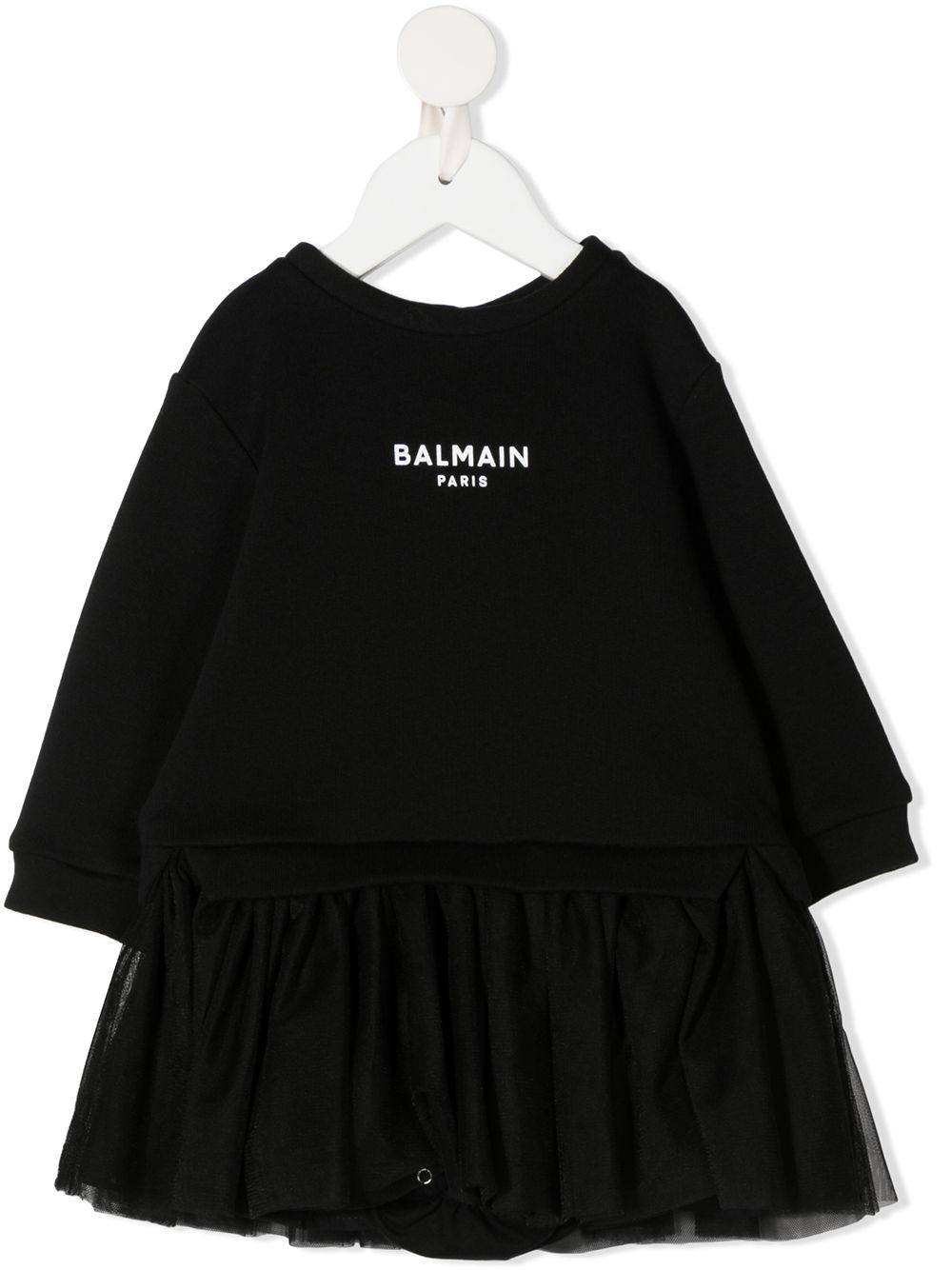 фото Balmain kids платье-свитер с логотипом