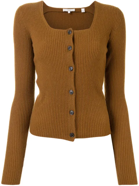 vince square neck cardigan