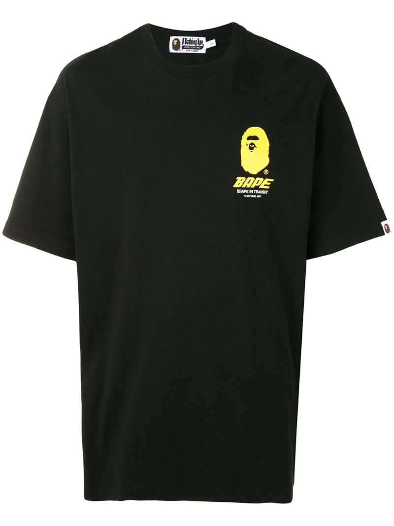 A Bathing Ape Graphic-print Crew Neck T-shirt In Black