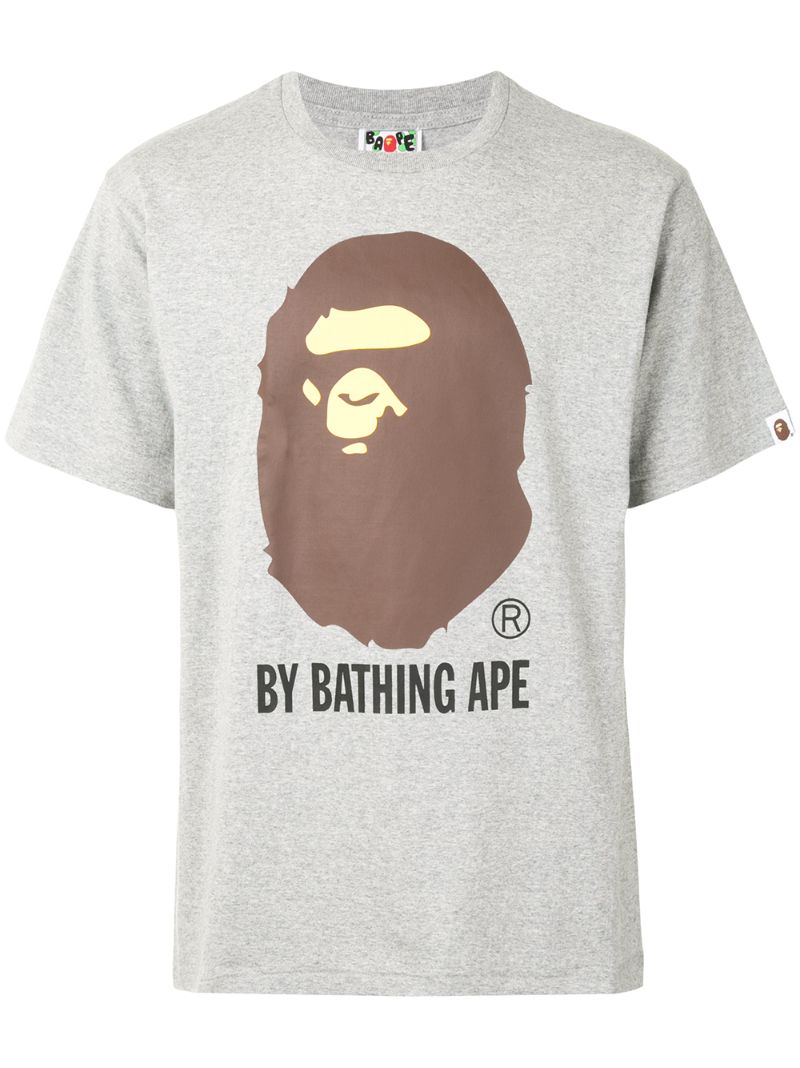 A Bathing Ape T-shirt Mit Grafischem Print In Grey