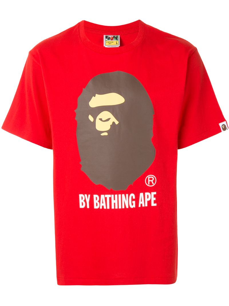 A Bathing Ape T-shirt Mit Grafischem Print In Red