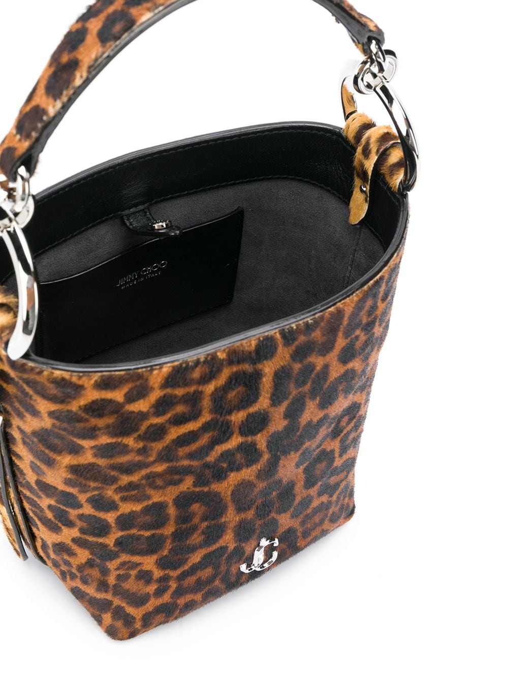 фото Jimmy choo сумка-ведро varenne с леопардовым принтом