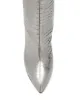 Paris Texas metallic crocodile-effect knee-high boots