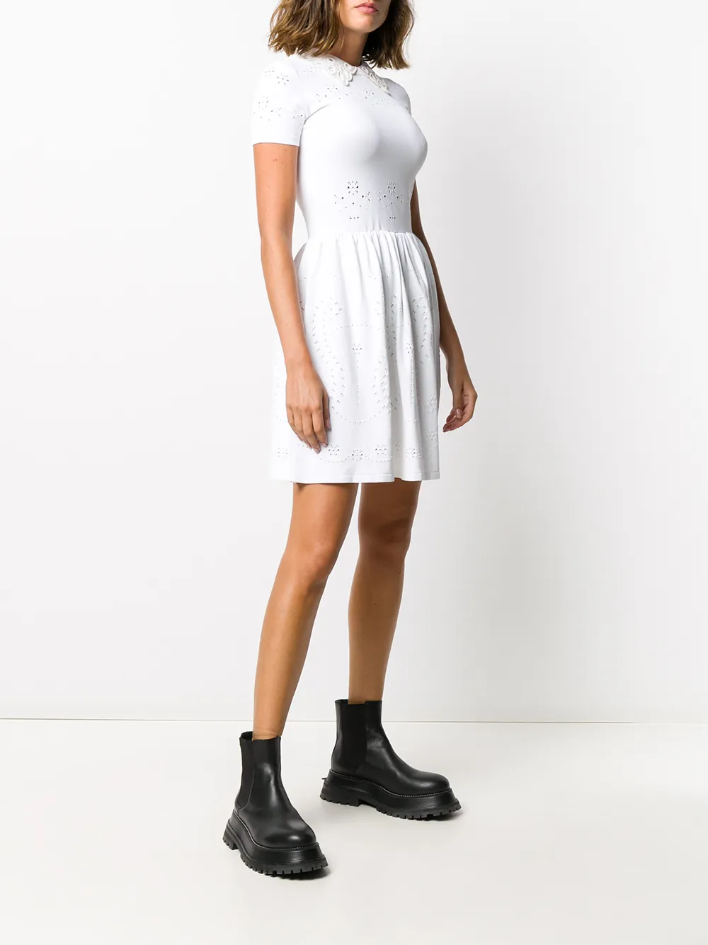Valentino Garavani Jurk met Peter Pan kraag Wit