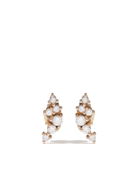 Mizuki aretes Sea of Beauty pequeños en oro amarillo de 14kt con diamantes