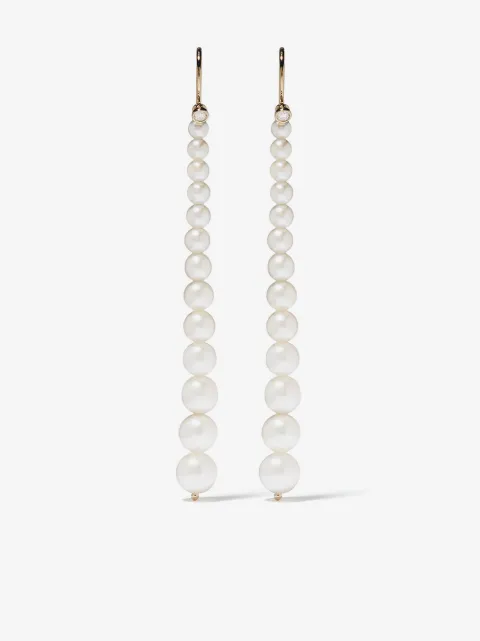 Mizuki 14kt yellow gold Sea of Beauty Akoya pearl and diamond small drop earrings