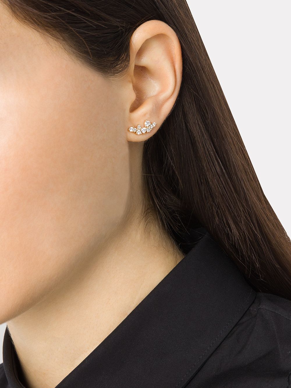 Shop Mizuki 14kt Yellow Gold Diamond Sea Of Beauty Stud Earrings