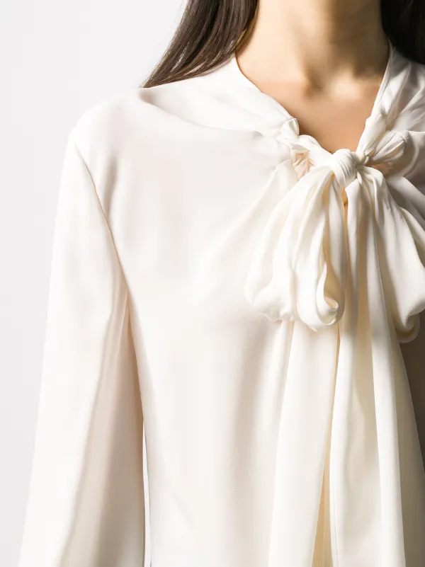 tied neck blouse