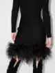 Taller Marmo feather trim high-waist skirt
