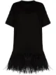 Image 1 of Marques'Almeida feather-trim oversized T-shirt