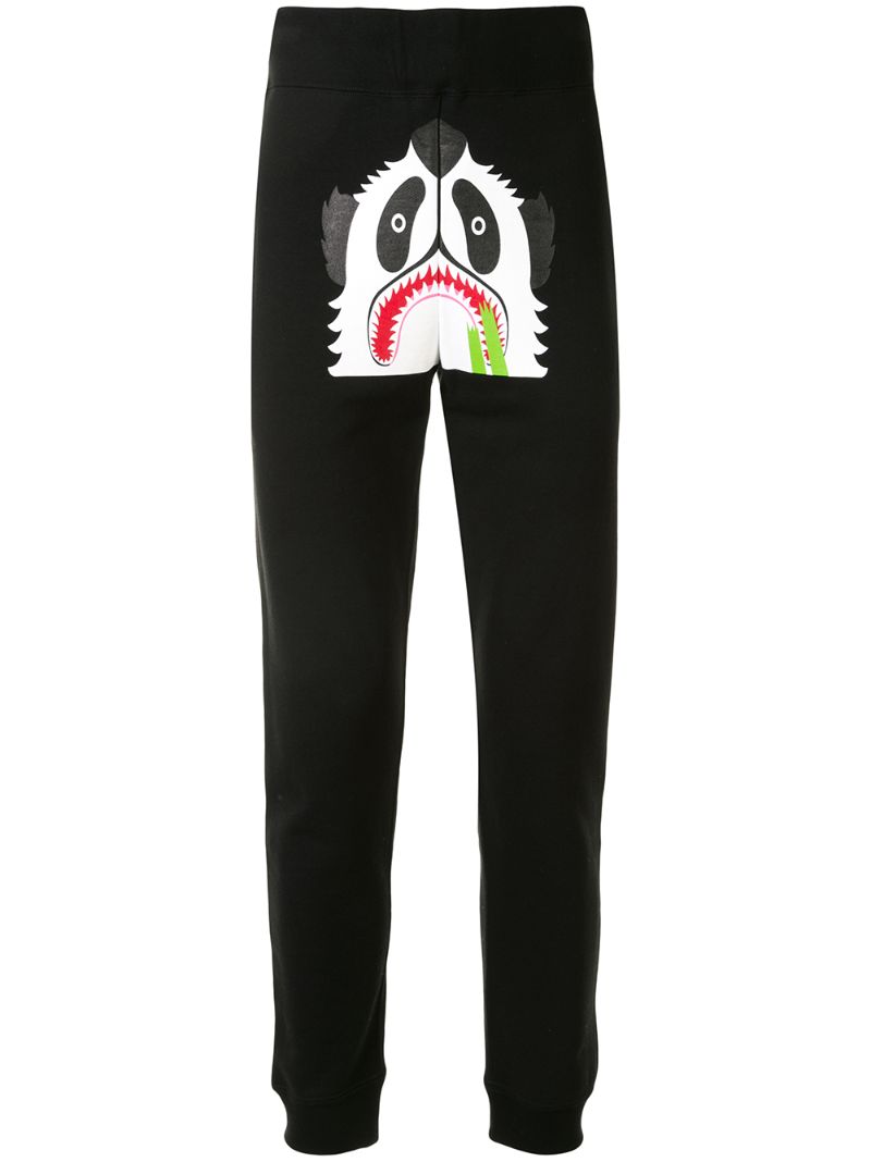 A Bathing Ape Panda Pan Track Trousers In Black