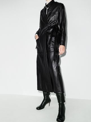 longline leather coat展示图