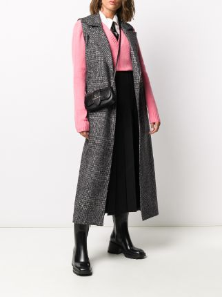 houndstooth-print vest coat展示图