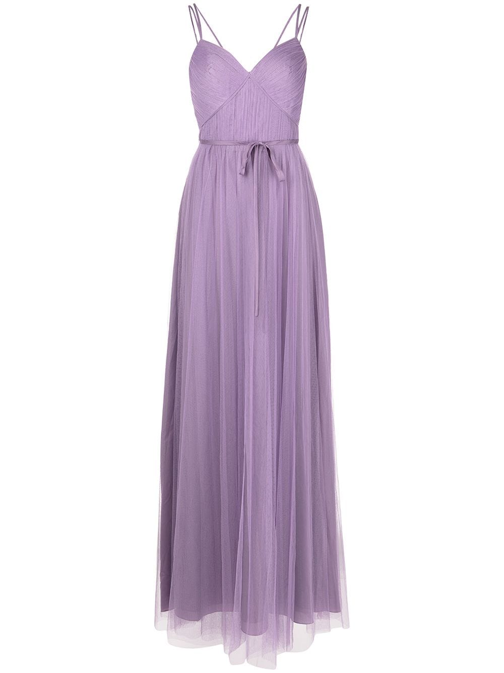 Marchesa Notte Bridesmaids Pleated Maxi Dress In Purple