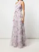 Marchesa Notte Bridesmaids floral-print one-shoulder gown