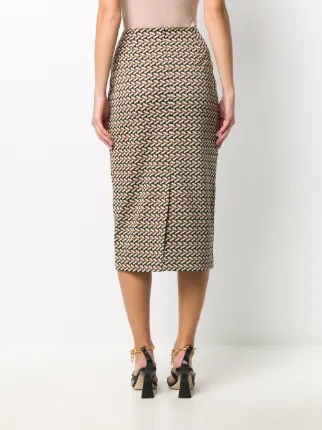 geometric print pencil skirt展示图