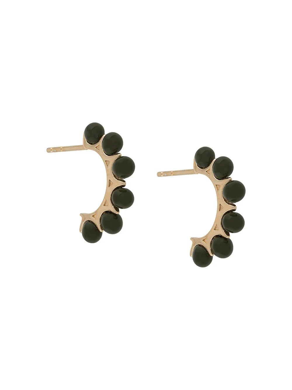 фото Bottega veneta enamel-detail hoop earrings