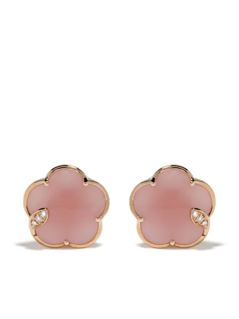 Pasquale Bruni 18kt rose gold Bon Ton rose quartz and diamond studs