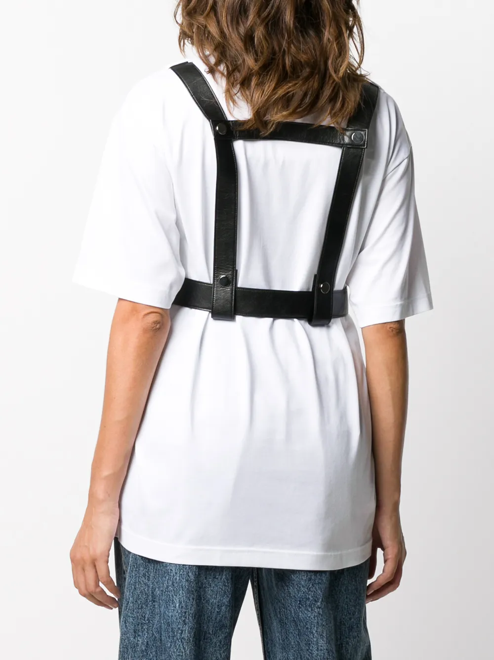 ASOS DESIGN faux leather body harness with bag in white