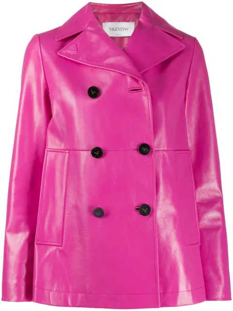 Valentino Garavani double-breasted leather jacket