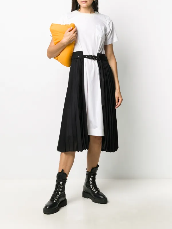 pleated skirt shirt dress