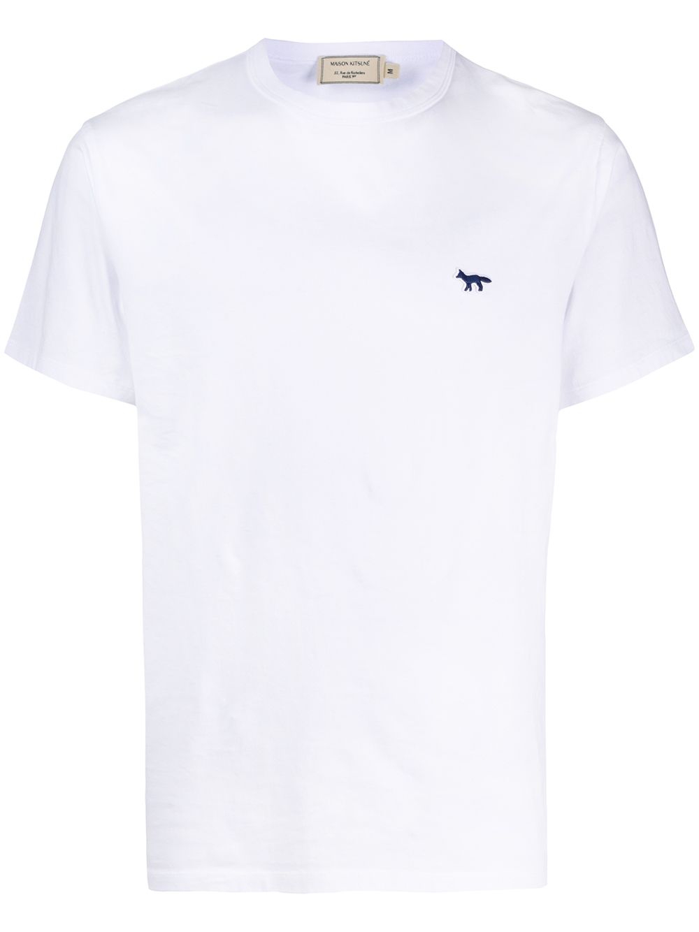 Maison Kitsuné Logo-patch Crew Neck T-shirt In White