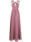 Marchesa Notte Bridesmaids frilled halter-neck gown - Pink