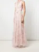 Marchesa Notte Bridesmaids floral-print V-neck gown