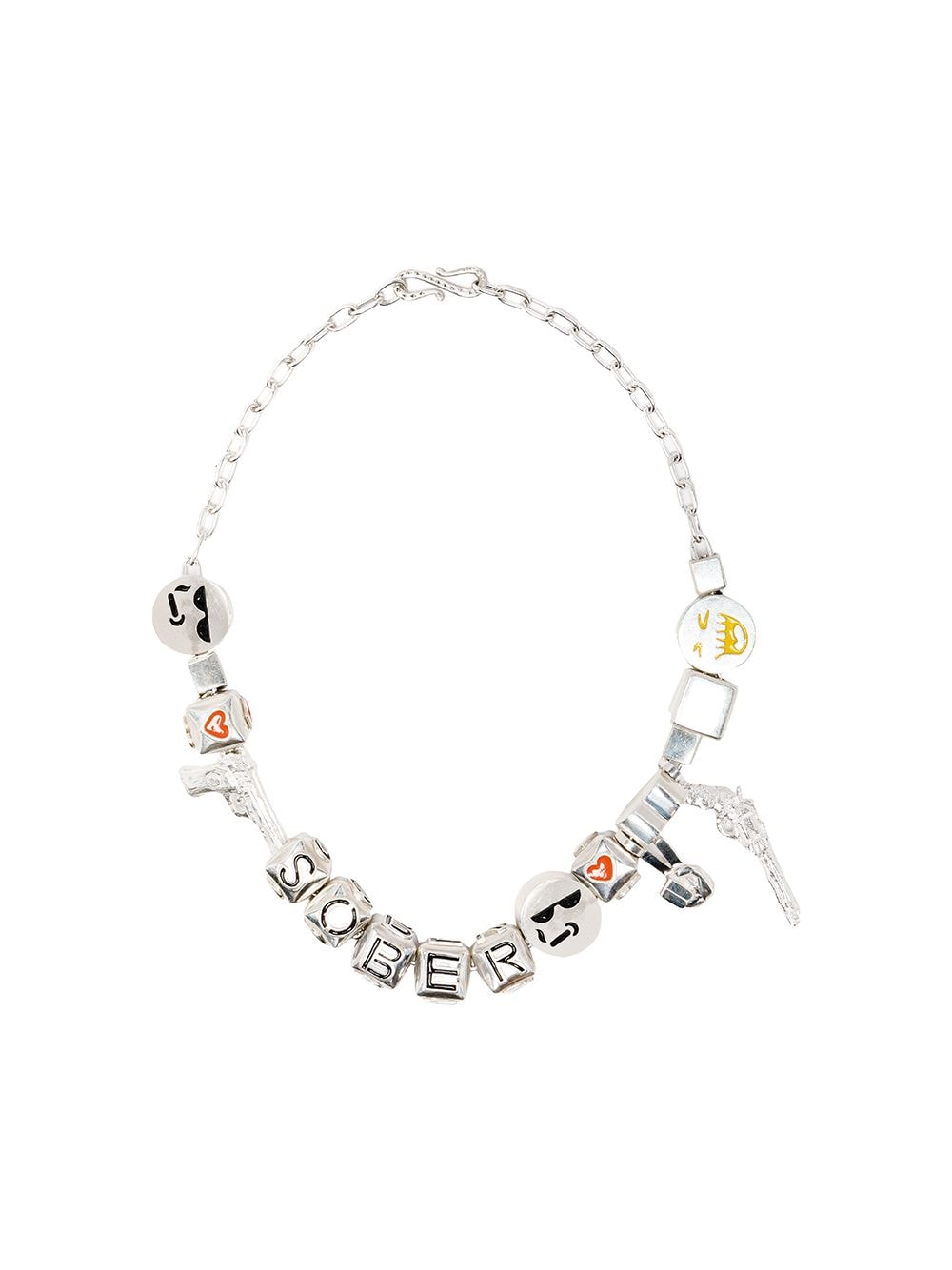 Shop Natasha Zinko Letters Silver Necklace