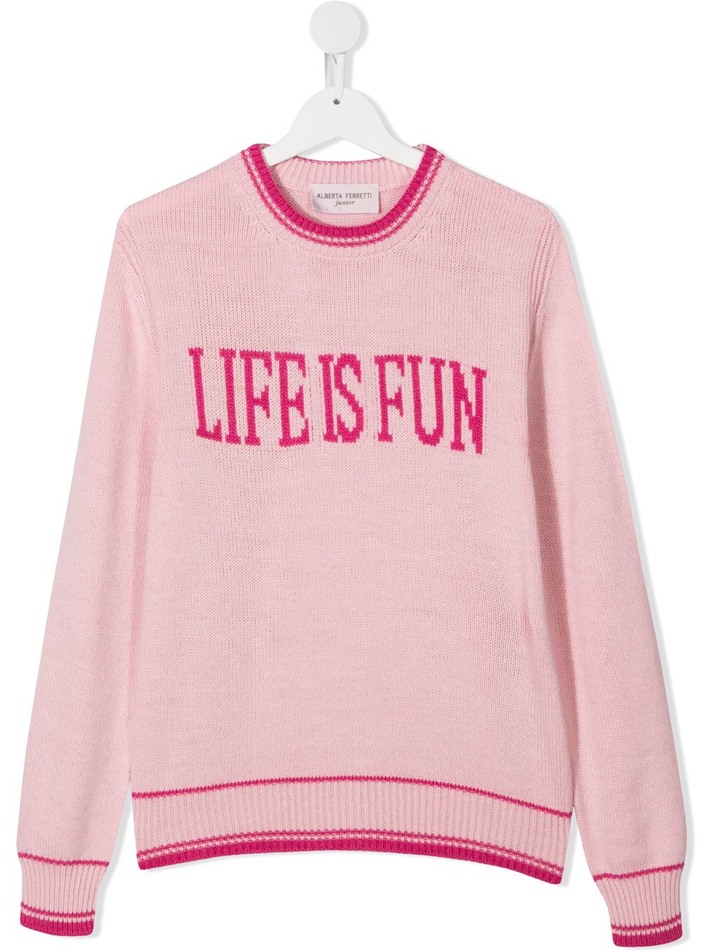 фото Alberta ferretti kids джемпер life is fun вязки интарсия