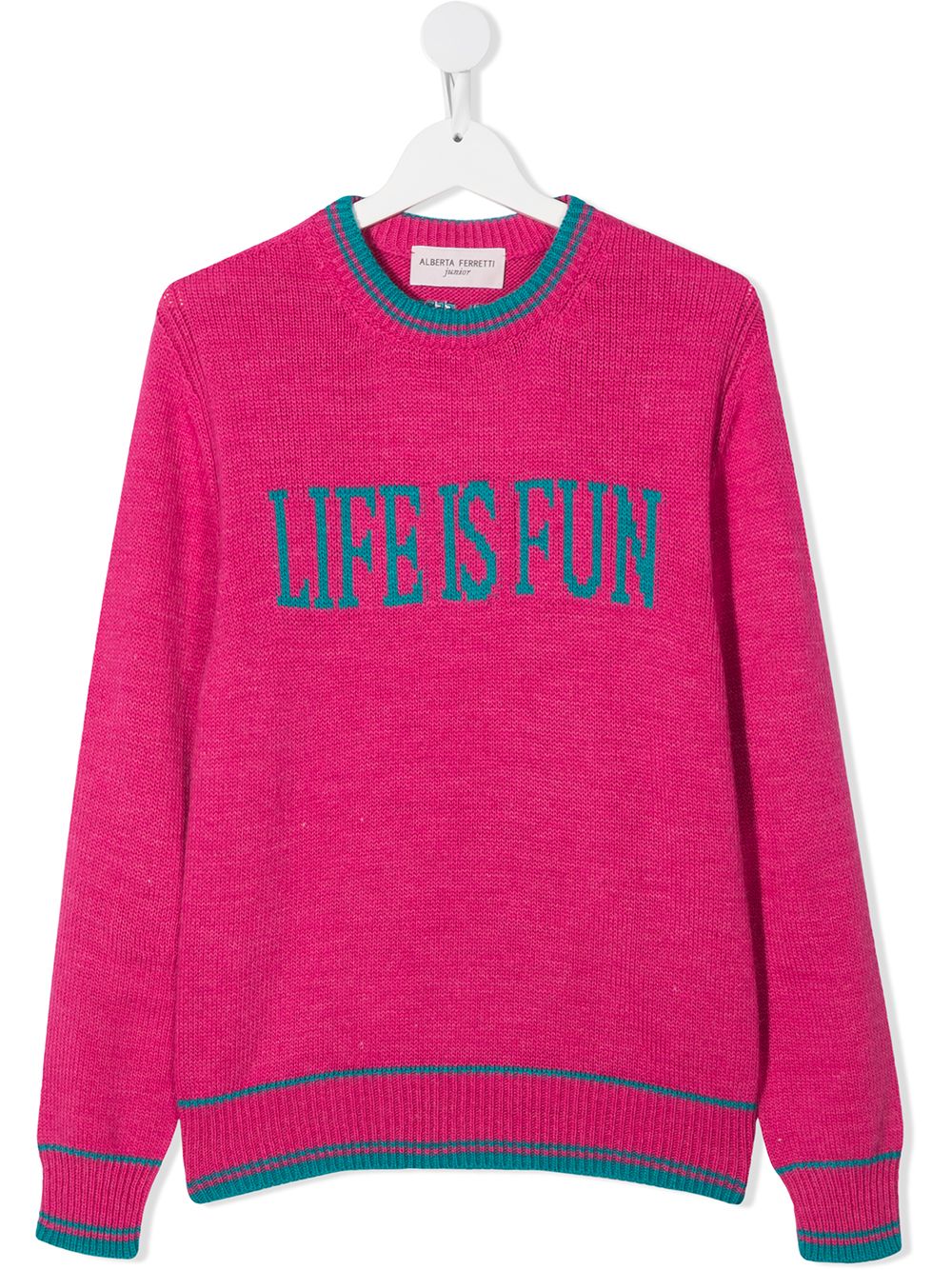 фото Alberta ferretti kids джемпер life is fun вязки интарсия