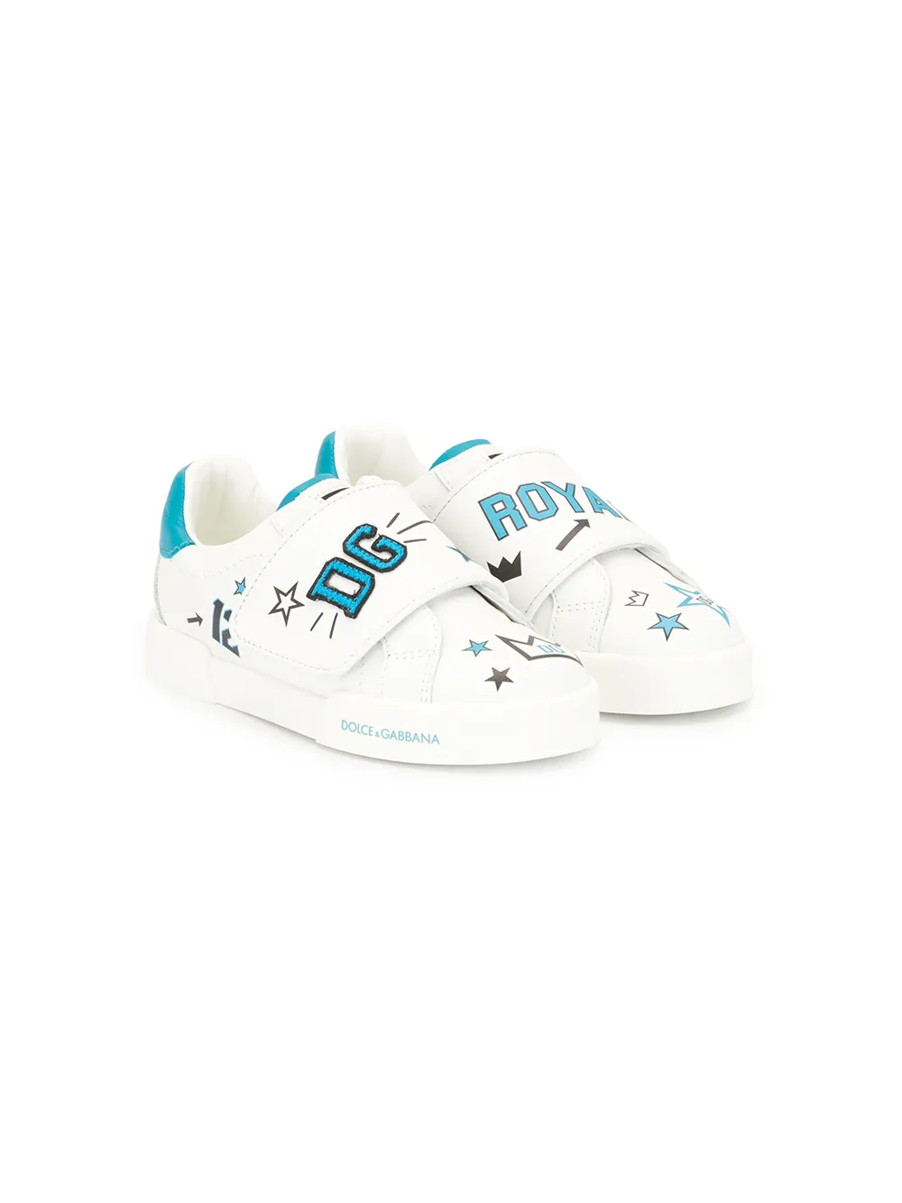 

Dolce & Gabbana Kids tenis con cierre autoadherente - Blanco