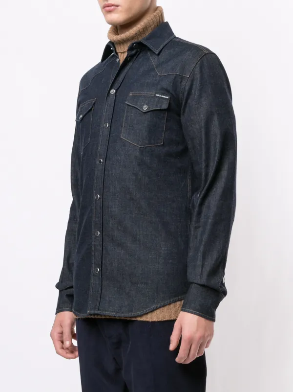 Gabbana Flap Pockets Denim Shirt - Farfetch