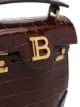 Balmain crocodile effect leather bucket bag