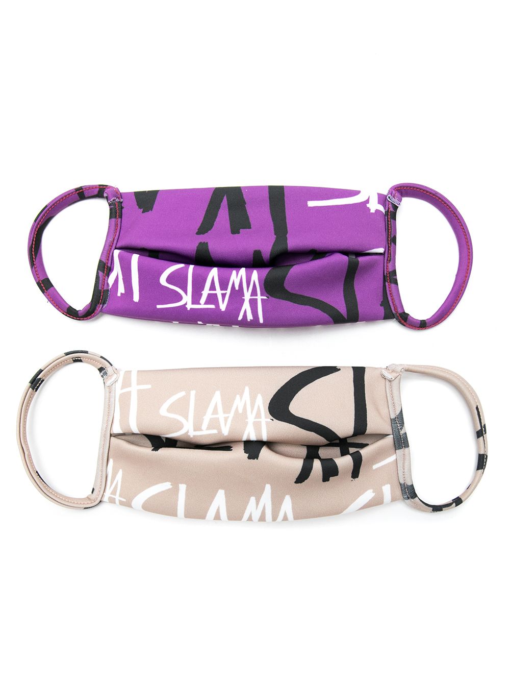 Shop Amir Slama Printed Facial Mask Two-piece Set In Purple