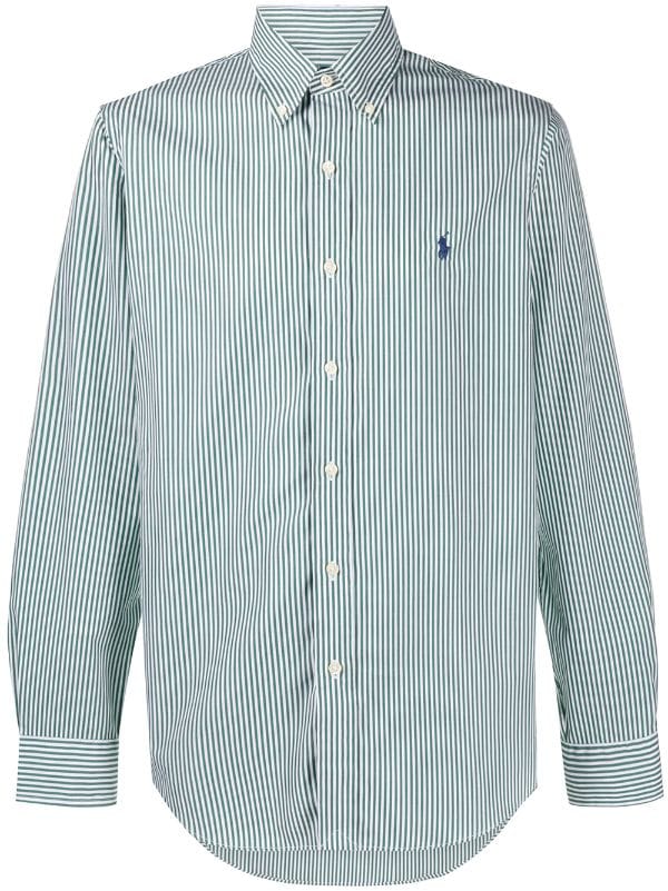 ralph lauren green striped shirt