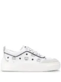 MCM logo-print leather sneakers - White