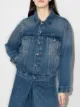 Image 2 of MM6 Maison Margiela washed-effect button-up denim jacket