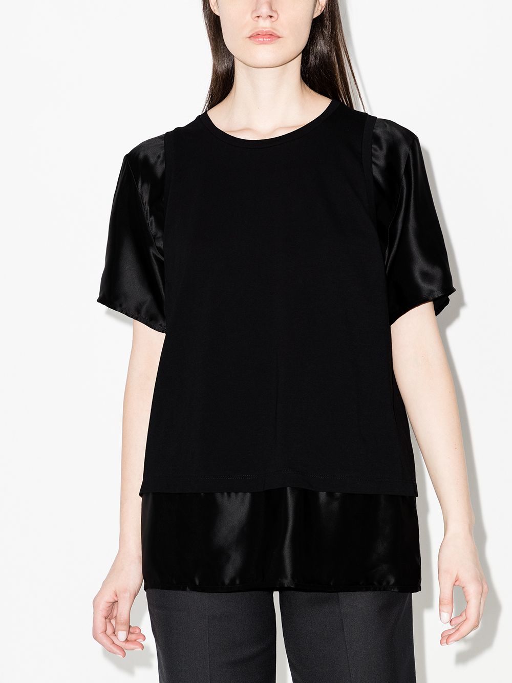 фото Mm6 maison margiela contrasting-panel crew-neck t-shirt