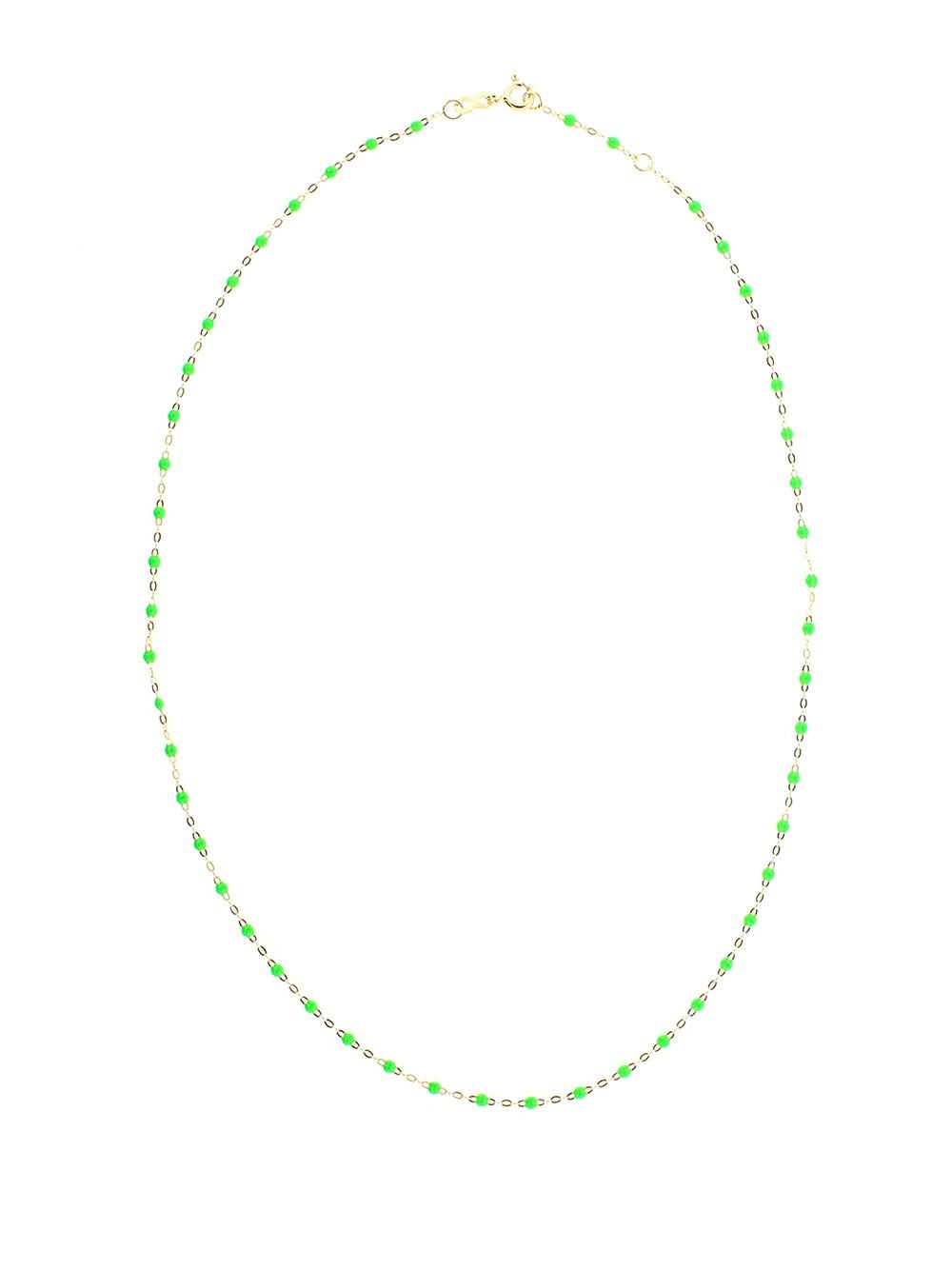 CLASSIC GIGI 18K黄金荧光绿珠饰项链