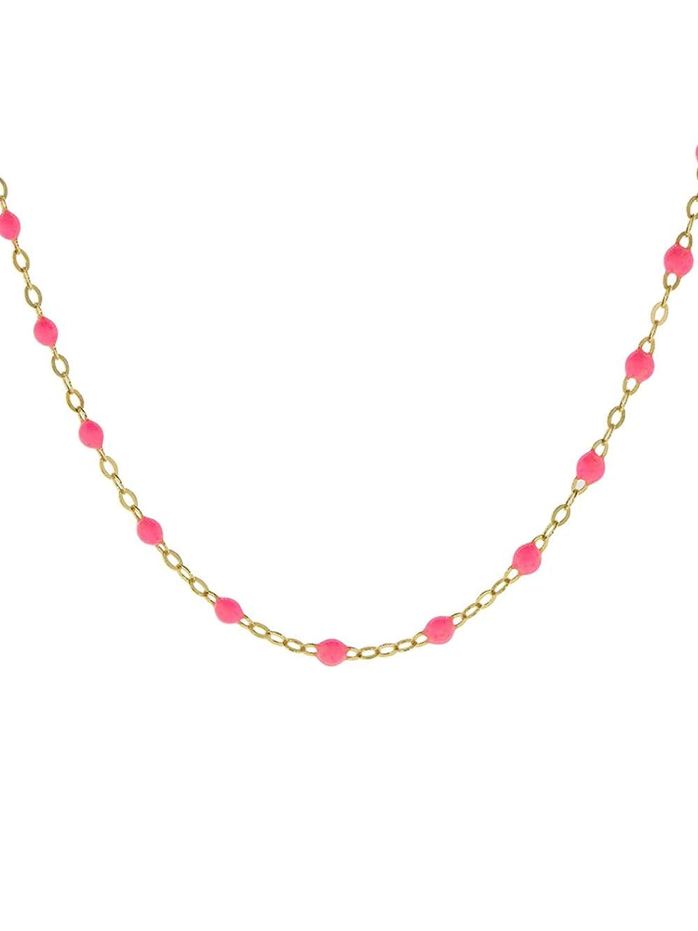 CLASSIC GIGI 18K黄金粉色珠饰项链
