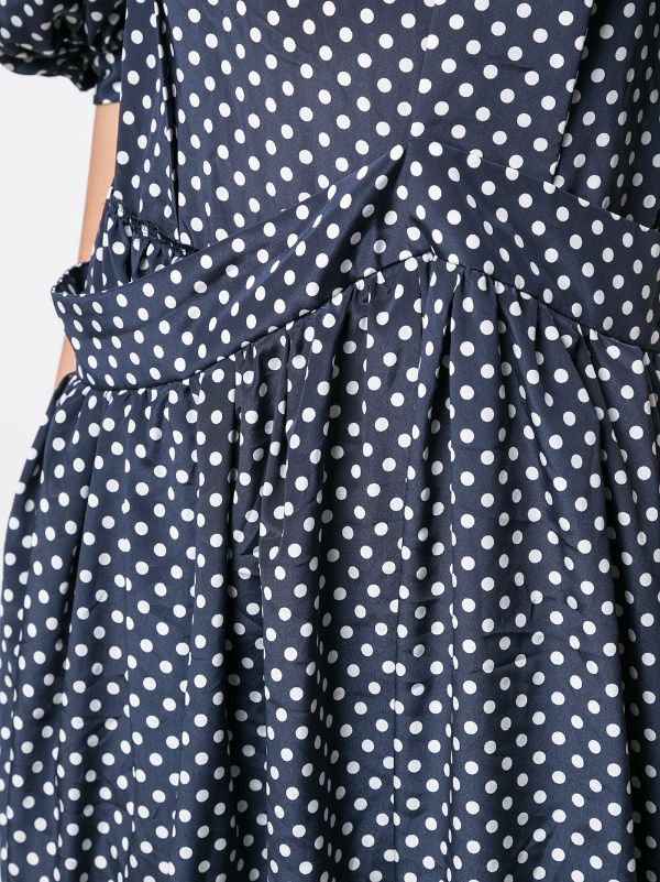 draped polka dot dress