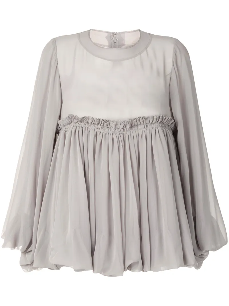 Click to view more detailed imagery on our partner's website Comme Des Garçons Ruffle Detail Blouse In Grey
