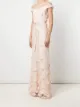 Marchesa Notte Bridesmaids floral-embroidered floor-length gown