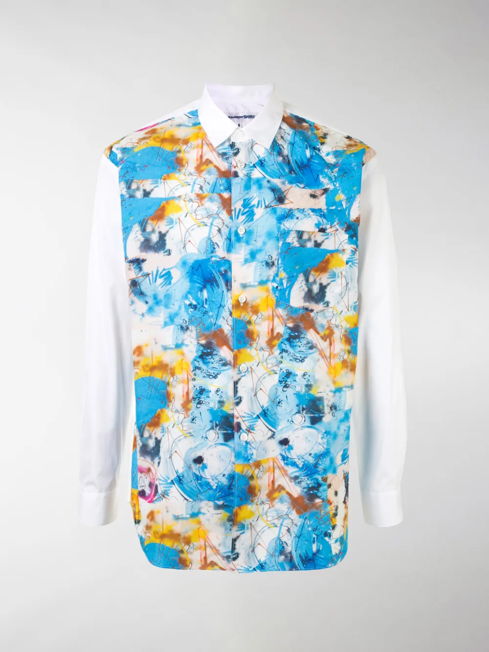 Image of Comme Des Garçons Shirt Futura print panelled shirt